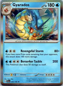 Gyarados 043/193 R Paldea Evolved Pokemon Holo NM - Image 1