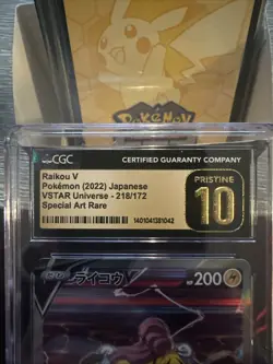 CGC 10 Pristine Raikou V 218/172 SAR Pokemon Japanese VSTAR Universe S12a 2022 - Image 4