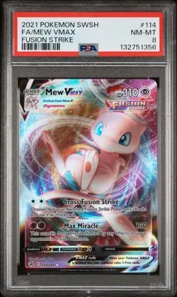 Mew VMAX 114 Full Art Pokemon Sword & Shield Fusion Strike 2021 - PSA 8 - Image 1