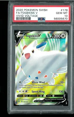 PSA 10 Togekiss V - 178/185 - Vivid Voltage Graded Pokemon - Image 1