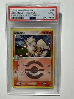 2004 Pokemon EX Fire Red & Leaf Green - Arcanine Rev.Foil #18 PSA 9 MINT - Image 1