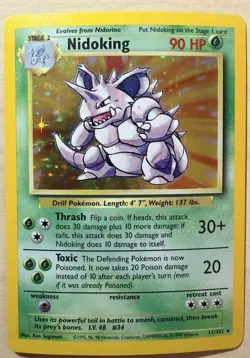 Nidoking 11/102 Base Set Unlimited (1999) Holo Rare Vintage WOTC Pokemon TCG - Image 1
