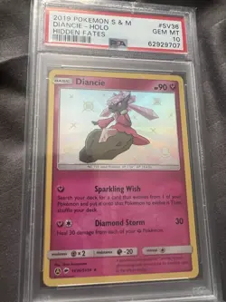 Pokemon DIANCIE SV36/SV94 PSA 10 | SHINY | Gem Mint | Hidden Fates | 2019 - Image 1