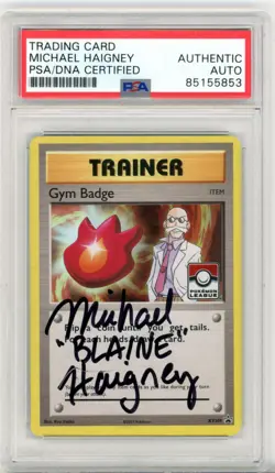 PSA Signed Micheal Haigney Pokemon League Gym Badge XY209 Black Star Promo - Image 1
