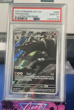 2024 POKEMON SFA EN-SHROUDED FABLE ILLUSTRATION RARE IR #066 HOUNDOOM PSA 10 - Image 1