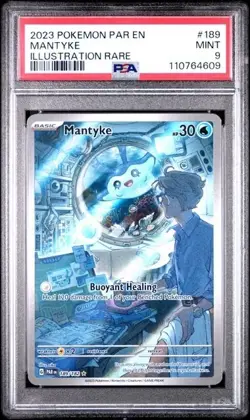 MANTYKE #189 PSA 9 • 2023 POKEMON PAR EN-PARADOX RIFT ILLUSTRATION RARE - Image 1