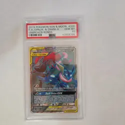 Pokemon Greninja & Zoroark GX Full Art Holo PSA 10 Unbroken Bonds 200/214 2019 - Image 1