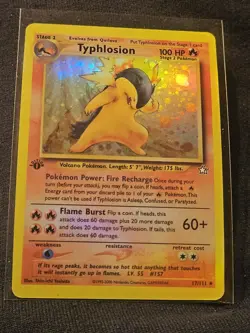 Pokemon Typhlosion Neo Genesis 17/111 1st Edition Holo Rare card 100 HP Stage 2 - Image 1