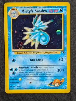 Misty's Seadra 9/132 HOLO RARE Gym Heroes VINTAGE 2000 Pokemon Card Near Mint - Image 1