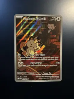 Pokemon Team Rocket's Meowth 203/182 Sv10 Illustration Rare Holo 70 HP - Image 1