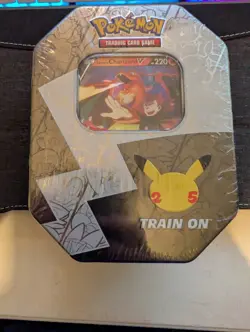 x1 Pokemon Celebrations TCG 25th Anniversary Lance's Charizard V Tin New Sealed - Image 1