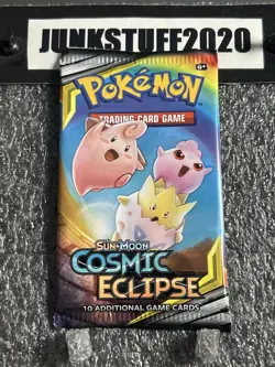 2019 Pokemon Sun and Moon Cosmic Eclipse Booster Pack Sealed from sealed box - Image 1