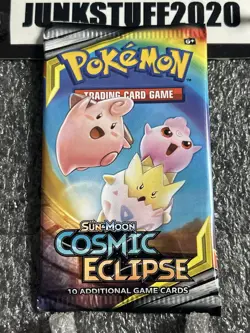 2019 Pokemon Sun and Moon Cosmic Eclipse Booster Pack Sealed from sealed box - Image 2
