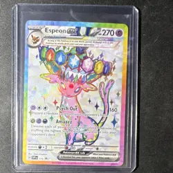 Pokemon Espeon ex SVP 175 Full Art Holo 270 HP Psychic EX Scarlet & Violet Promo - Image 1