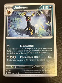 Pokemon TCG Umbreon Sv03: Obsidian Flames 130/197 Regular Uncommon (1) - Image 1