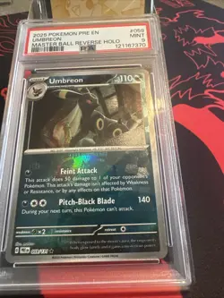2025 POKEMON PRE EN-PRISMATIC EVOLUTIONS #059 UMBREON MASTER BALL PSA 9 Mint - Image 1