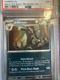 2025 POKEMON PRE EN-PRISMATIC EVOLUTIONS #059 UMBREON MASTER BALL PSA 9 Mint - Image 3
