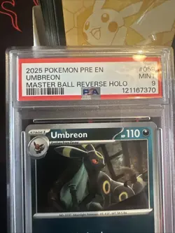 2025 POKEMON PRE EN-PRISMATIC EVOLUTIONS #059 UMBREON MASTER BALL PSA 9 Mint - Image 4
