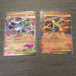 Pokemon set of (2) Mega Charizard X ex & Mega Charizard Y ex NM/M - Image 1