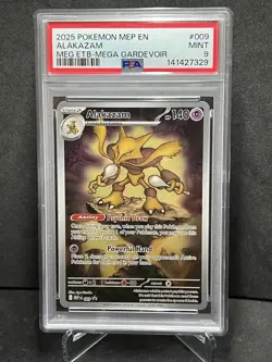 Pokemon Alakazam 009 Mega Evolution ETB Black Star Promo Holo PSA 9 - Image 1