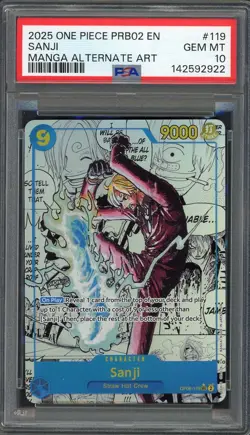 PSA 10 Sanji (Manga Alt) PRB02 OP06-119 EN One Piece B7 - Image 1