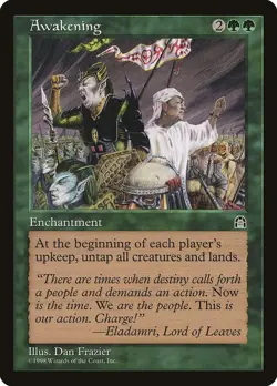 Awakening x1 Stronghold MTG Magic the Gathering Green Enchantment Card - Image 1
