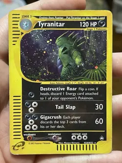 Tyranitar H28/H32 Aquapolis 2002 Holo E-Series Vintage Pokemon Card TCG - Image 1