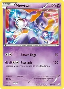 Mewtwo 53/113 - Pokemon TCG Legendary Treasures Holo Rare Card Damaged - Image 1