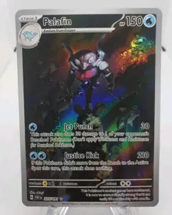 Pokemon TCG Palafin Holo Card 225/091 Paldean Fates Illustration Rare NM - Image 1