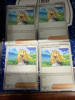 4x Lillie's Determination 119/132 x4 - Mega Evolution - Pokemon TCG - Uncommon - Image 1