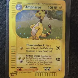 Ampharos Aquapolis Holo Rare 100 HP Stage 2 2002 #H11/H32 Pokemon TCG - Image 1