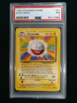 Graded PSA 7 ELECTRODE #21 1999 Pokemon Game NM - Image 1