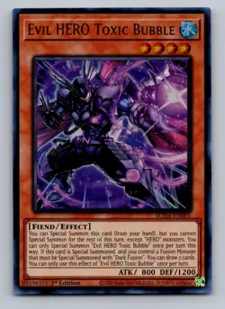 Evil HERO Toxic Bubble SUDA-EN001 Supreme Darkness Yu-Gi-Oh 1st Edition NM - Image 1