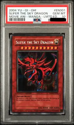 Slifer The Sky Dragon YMA-EN001 Yu-Gi-Oh! The Movie Ani-Manga PSA GEM MT 10 #2 - Image 1
