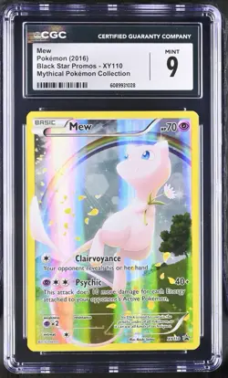Mew Black Star Promos XY110 Pokemon Mythical Collection CGC 9 Mint - Image 1