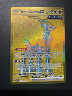 Pokemon TCG Scarlet Violet Temporal Forces Iron Crown EX Gold Secret 216/162 - Image 1