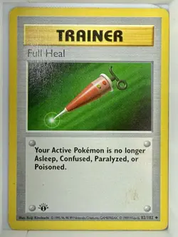 Pokemon Full Heal Base Set (Shadowless) 1st Edition Uncommon 82/102 Wizards 1999 - Image 1