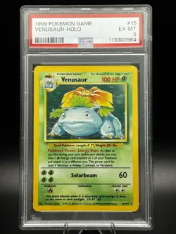 PSA 6 - Venusaur 15/102 Base Set Unlimited - Holo Rare - WOTC - Pokemon Vintage - Image 1