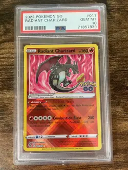 Radiant Charizard Pokemon Go 011/078 PSA 10 - Image 1