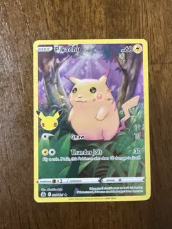 Pokemon Pikachu Celebrations 005/025 Holo Rare 60 HP 25th Anniversary - Image 1