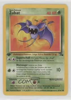 Zubat German 1st Ed. Pokemon Fossil #57 1999 - Image 1