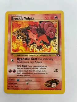 Pokemon TCG Gym Challenge Unlimted Brock's Vulpix 37/132 NM - Image 1