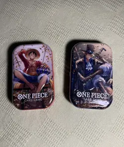 TWO One Piece OP-13 Volume 2 - SEALED TINS, UNOPENED Luffy + Sabo Anime TCG - Image 1