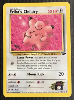 Erika's Clefairy 40/132 Unlimited NM - Gym Challenge Vintage WoTC Card - Image 1