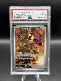 Pokemon TCG Zamazenta 201/182 Sv10: Destined Rivals Holo PSA 8 NM-MT - Image 1