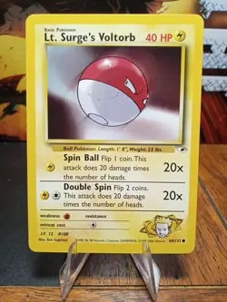 2000 Pokemon Gym Heroes Lt. Surge's Voltorb #84 - Image 1
