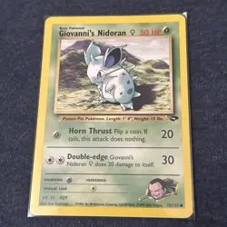 Pokemon TCG WoTC Giovanni's Nidoran F 75/132 Gym Challenge Vintage Near Mint NM - Image 1