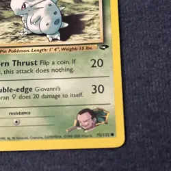 Pokemon TCG WoTC Giovanni's Nidoran F 75/132 Gym Challenge Vintage Near Mint NM - Image 5