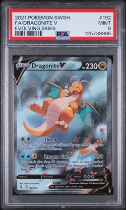 PSA 9 Pokemon Dragonite V Evolving Skies Full Alt Art #192 - Image 1