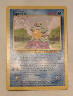 Pokemon TCG Squirtle #63/102 Non Holo Vintage 1999 Base Set - Image 1